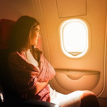 Airplane in flight blankets